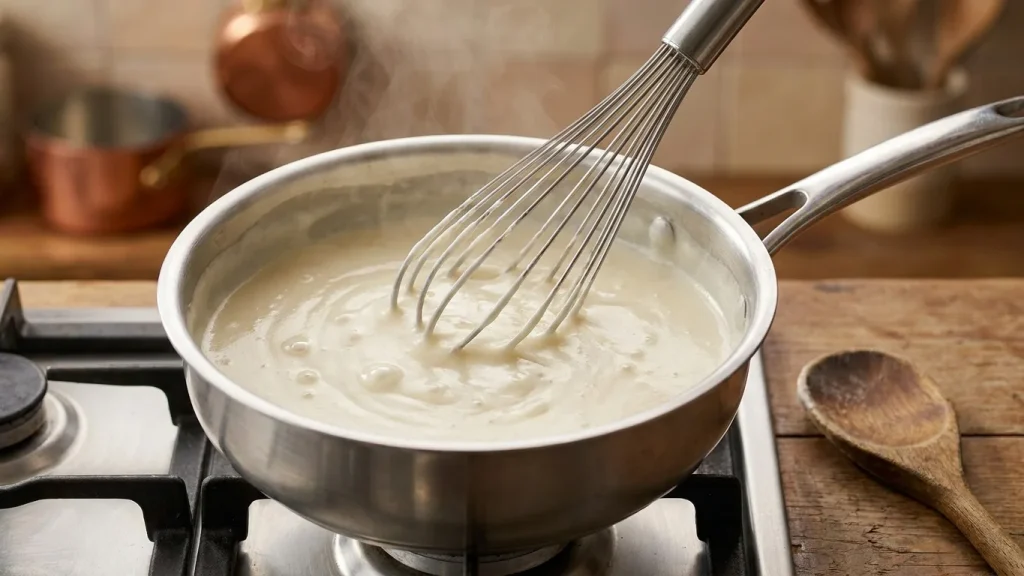Béchamel onctueuse montée au fouet